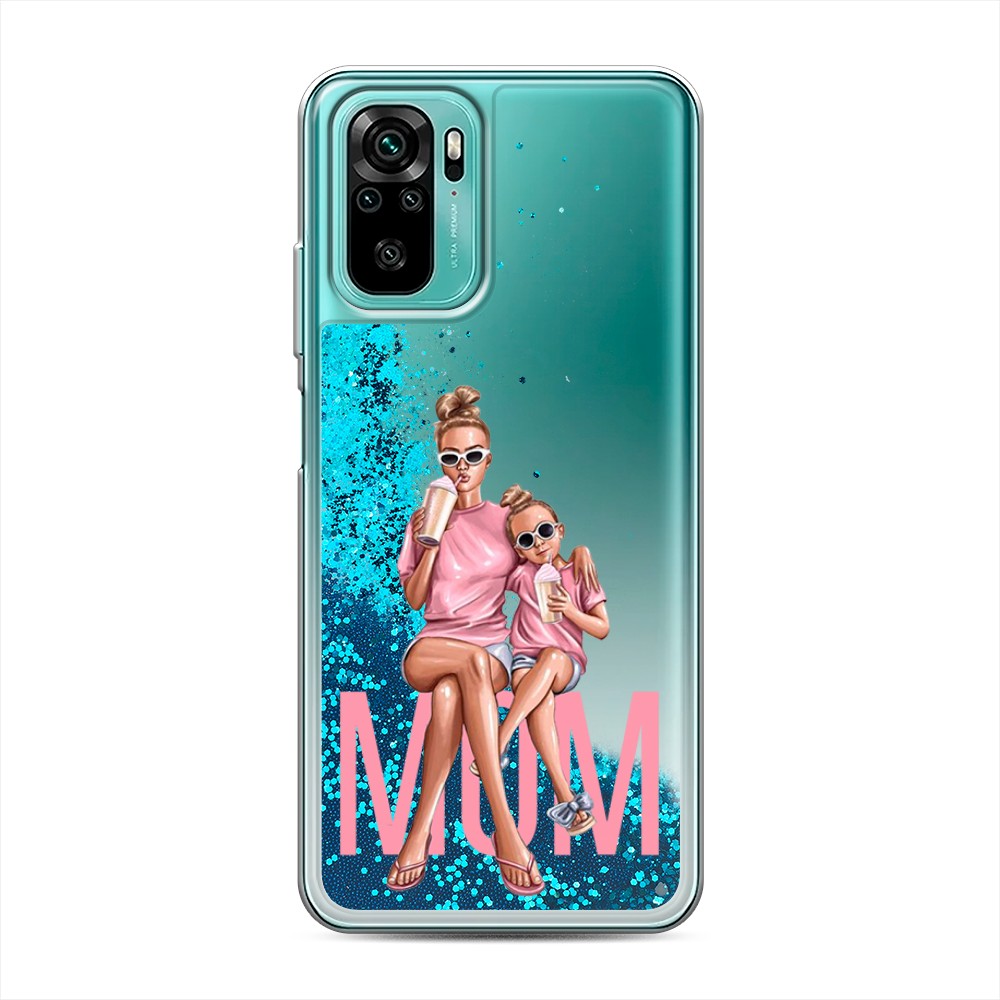 фото Жидкий чехол с блестками "lovely mom" на xiaomi redmi note 10s awog
