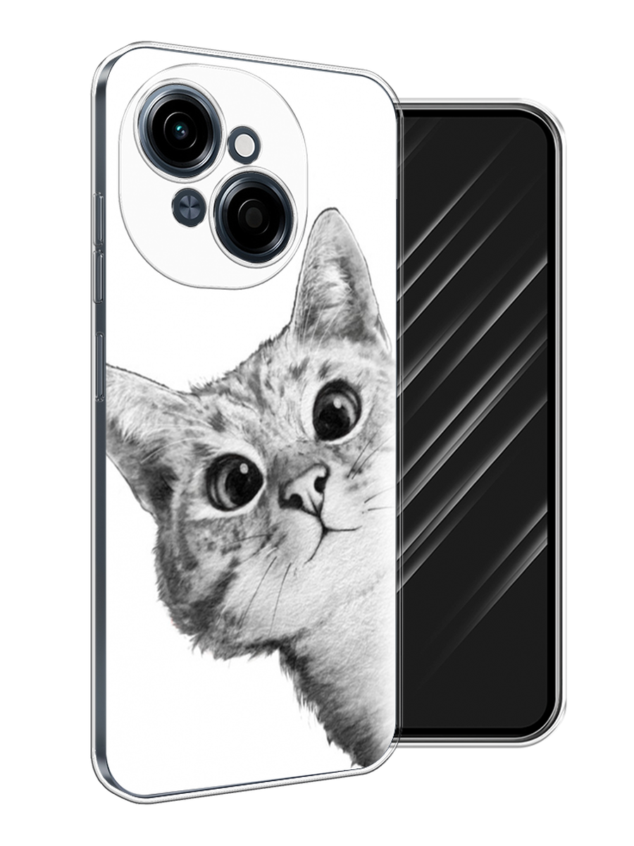 

Чехол Awog на Tecno Spark Go 1/Pop 9 "Кот рисунок черно-белый", Черный, 309450-1