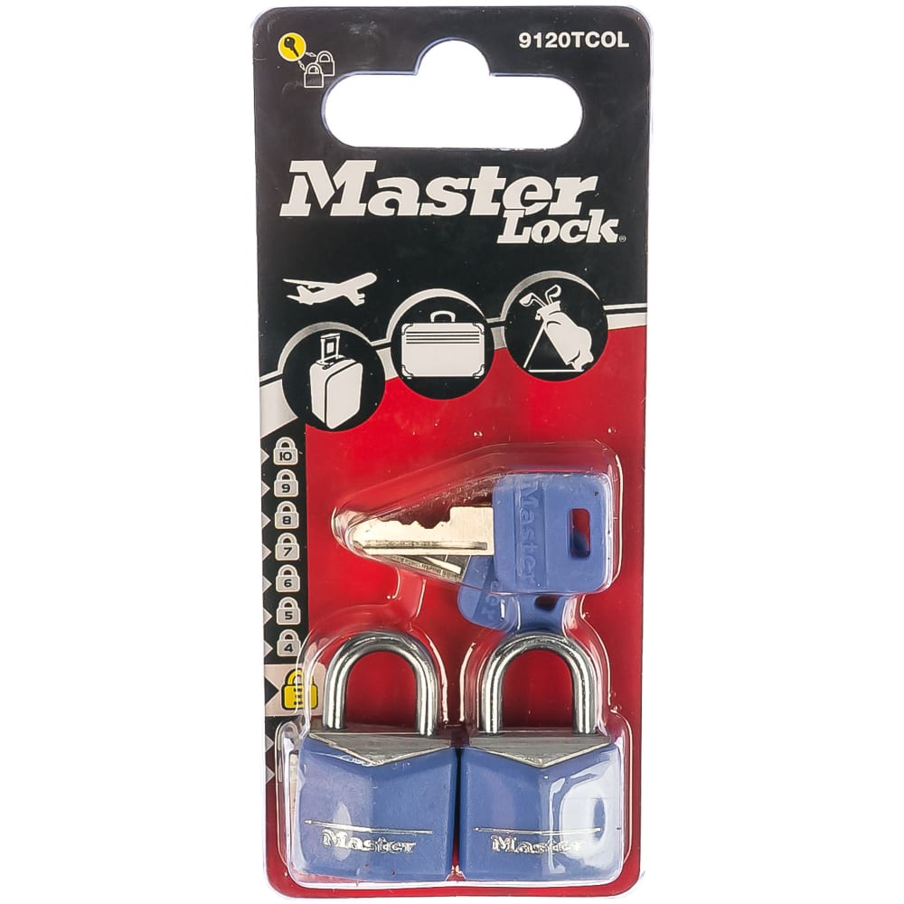 фото Комплект 2-х навесных замков masterlock 9120eurtcol