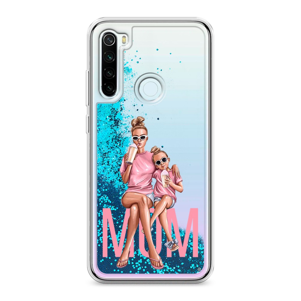 фото Жидкий чехол с блестками "lovely mom" на xiaomi redmi note 8t awog