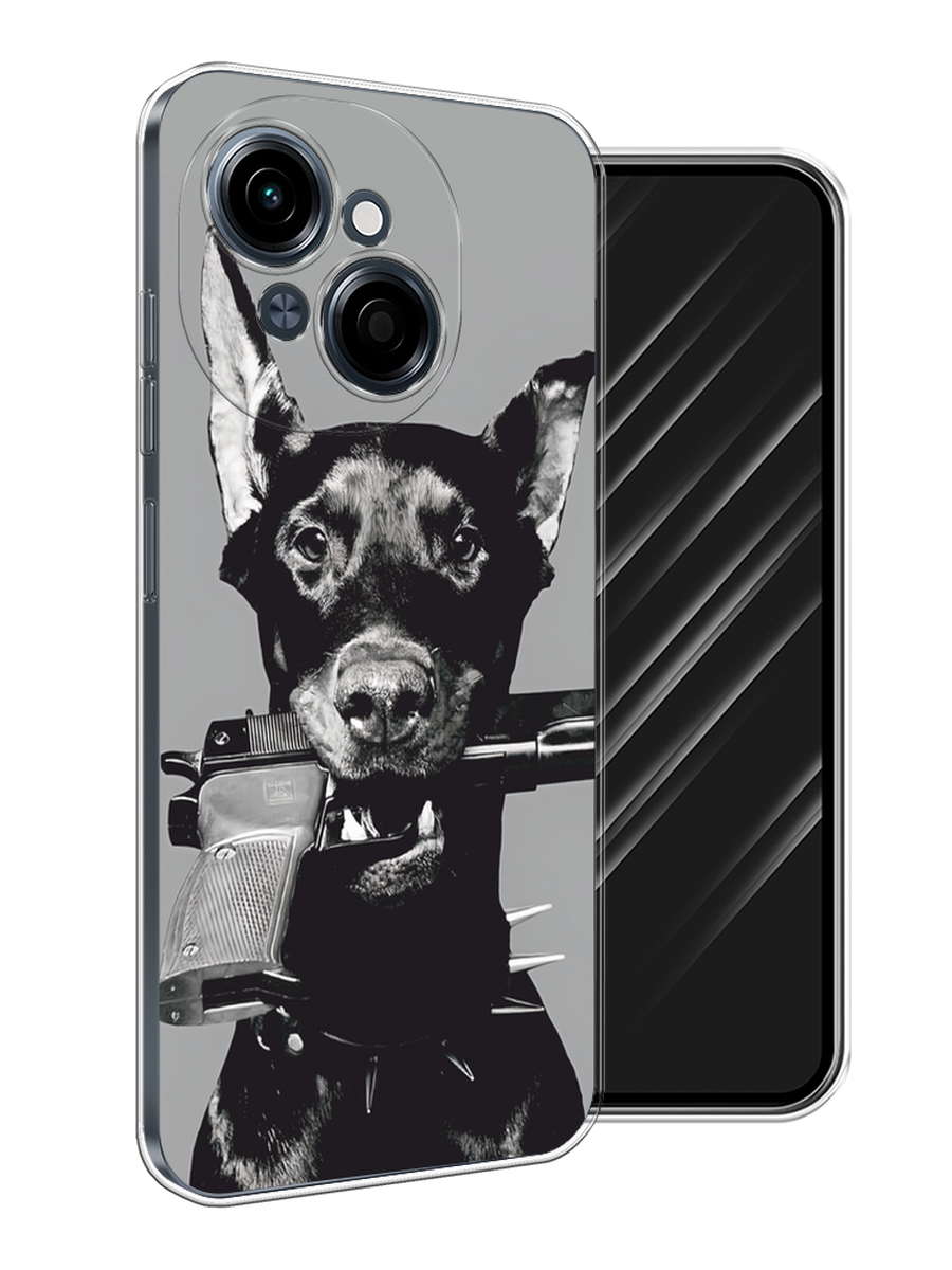 

Чехол Awog на Tecno Spark Go 1/Pop 9 "Доберман", Серый, 309450-1