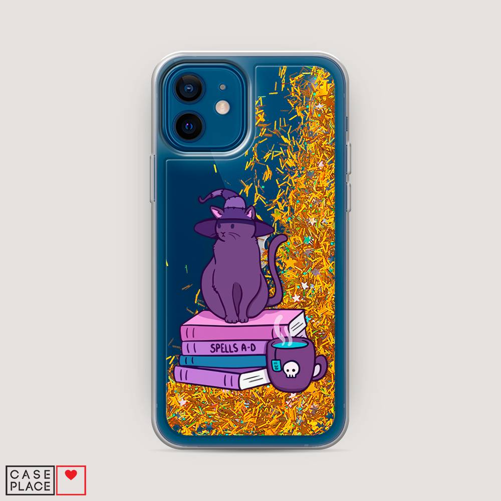 фото Жидкий чехол с блестками "magic cat" на apple iphone 12 awog