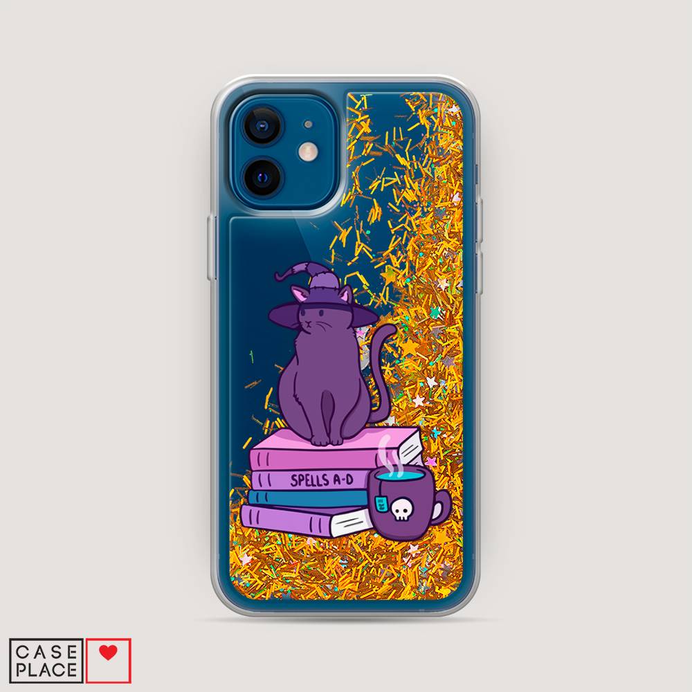 фото Жидкий чехол с блестками "magic cat" на apple iphone 12 mini awog