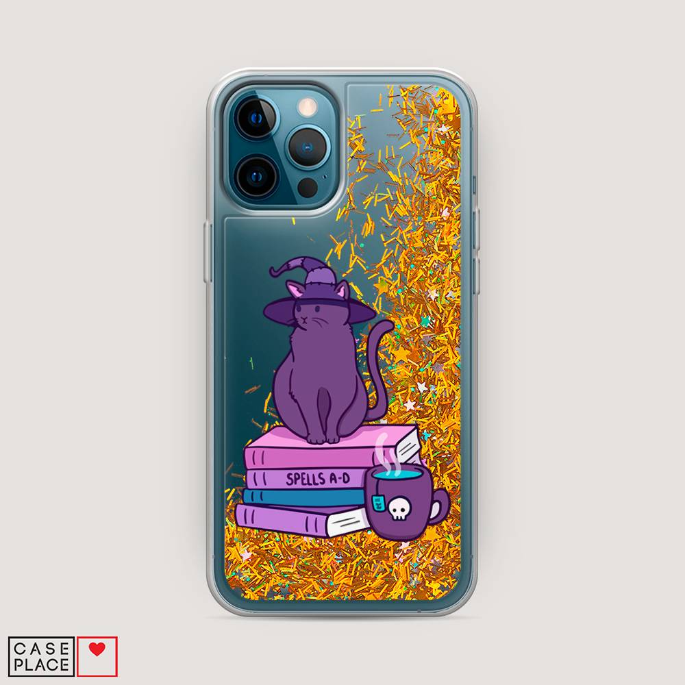 фото Жидкий чехол с блестками "magic cat" на apple iphone 12 pro awog