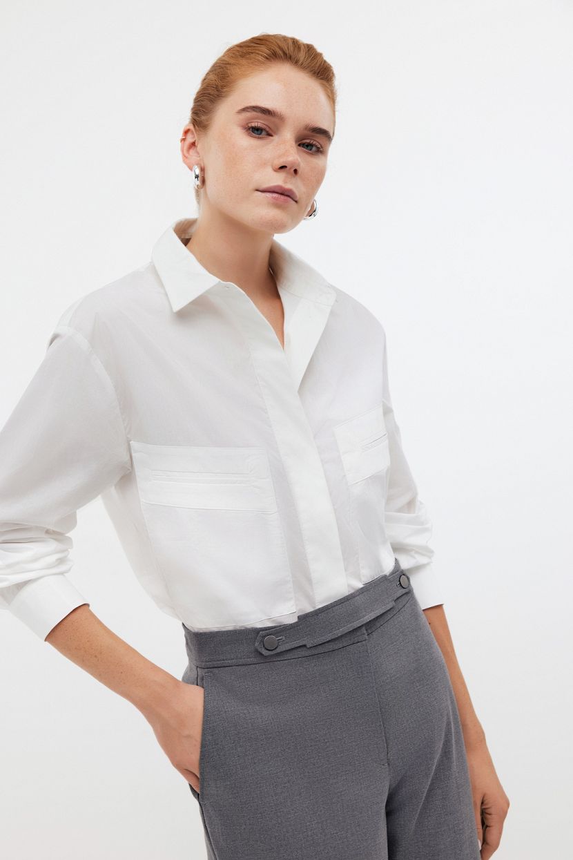 

Рубашка женская Baon B1724507 белая 2XL, Белый, B1724507