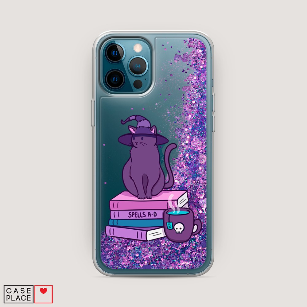 фото Жидкий чехол с блестками "magic cat" на apple iphone 12 pro awog