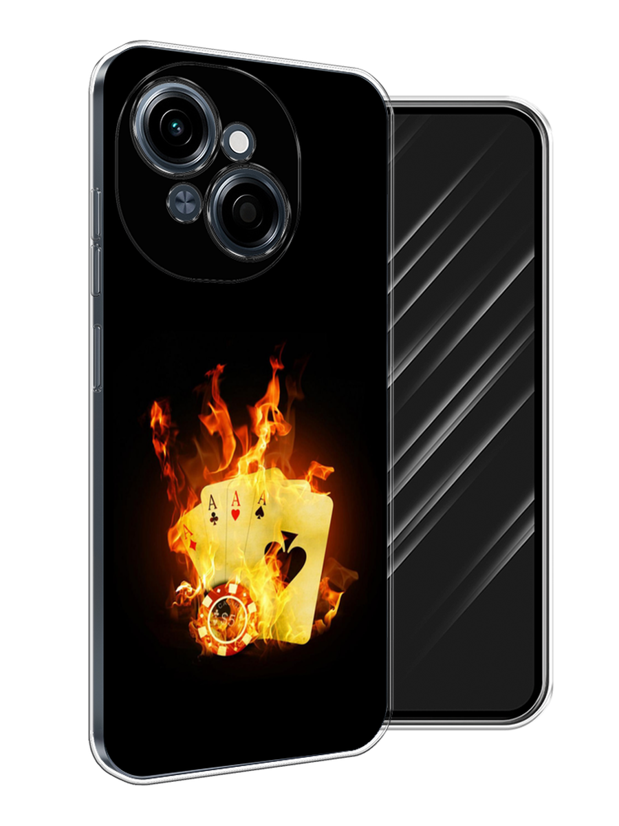 

Чехол Awog на Tecno Spark Go 1/Pop 9 "Горящие карты", Черный;оранжевый, 309450-1