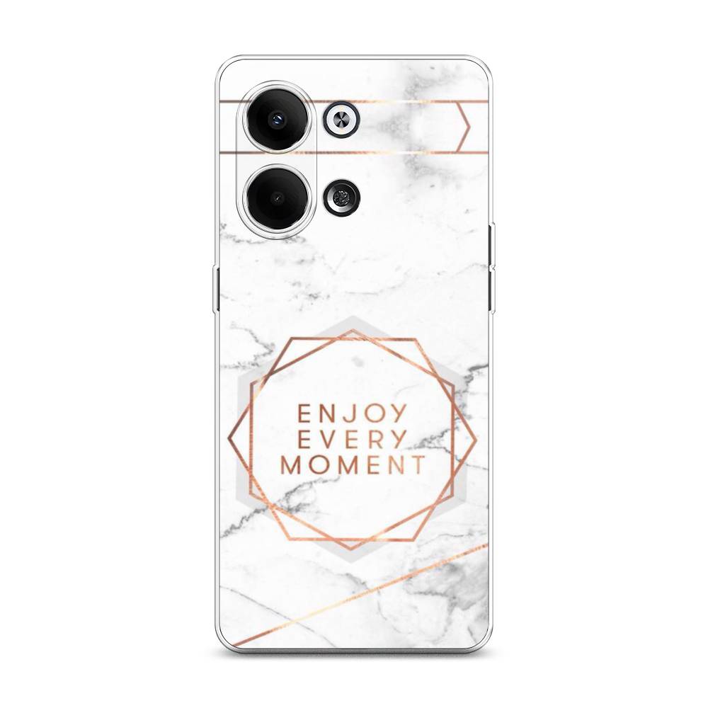 

Чехол Awog на Oppo Reno 9 "Enjoy every moment мрамор", Белый;розовый;серый, 2512750-7