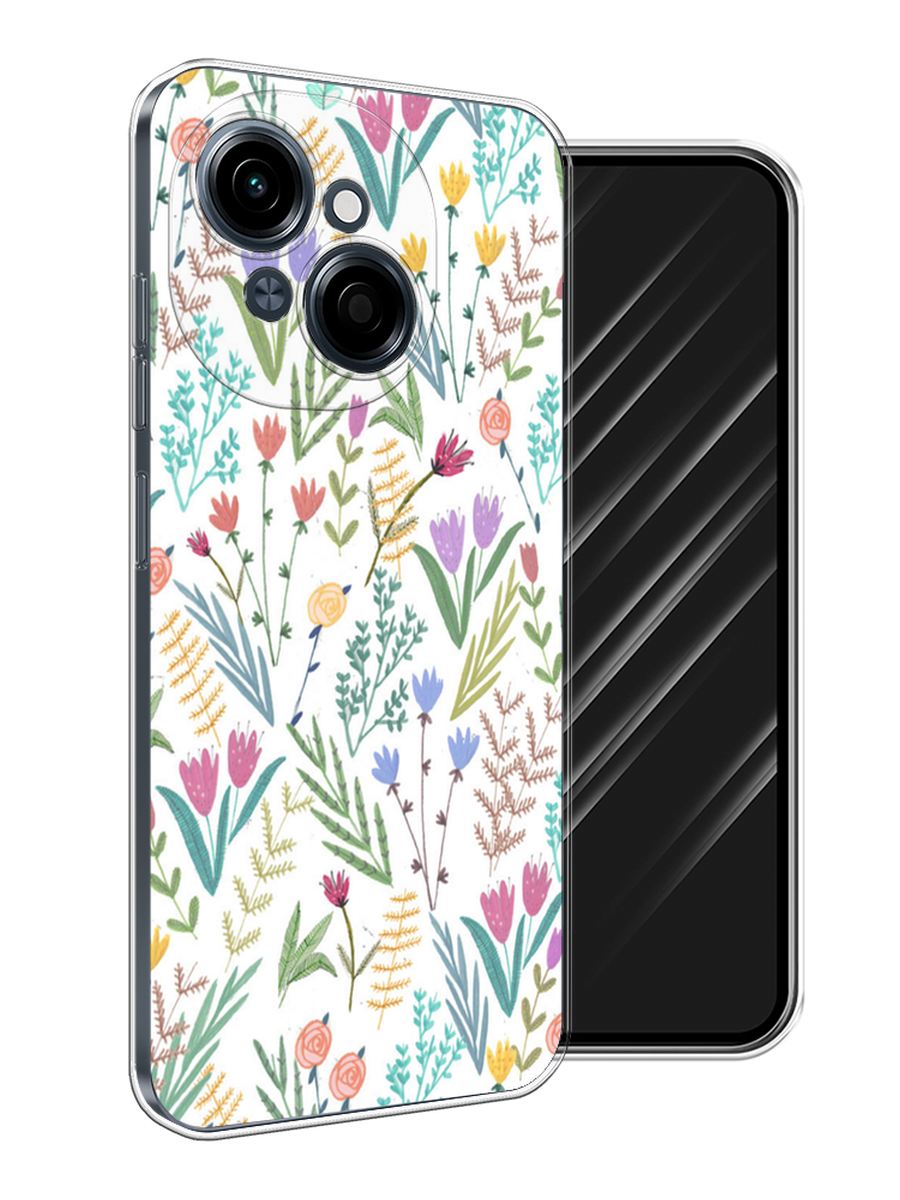 

Чехол Awog на Tecno Spark Go 1/Pop 9 "Полевые цветы рисунок", Белый;зеленый, 309450-1