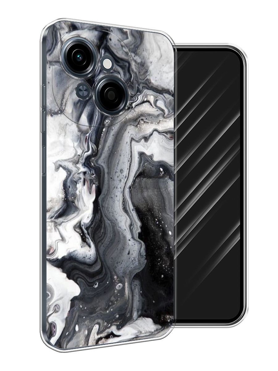 

Чехол Awog на Tecno Spark Go 1/Pop 9 "Бело-черные сложные полосы", Серый;серебристый;белый, 309450-1