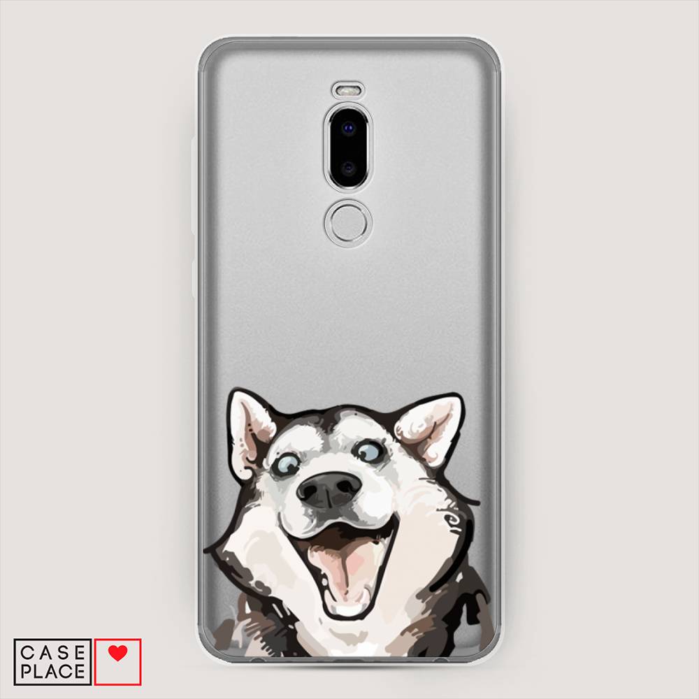 

Чехол Awog на Meizu Note 8 "Радостный хаски", Белый;голубой;черный, 73050-1
