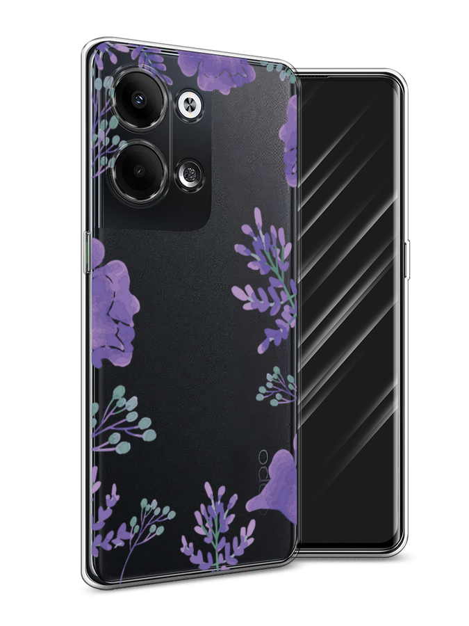 

Чехол Awog на Oppo Reno 9 "Сиреневая цветочная рамка", Прозрачный;фиолетовый, 2512750-8