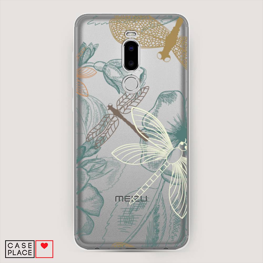 

Чехол Awog на Meizu Note 8 "Тени стрекоз", Коричневый;зеленый;белый, 73050-8