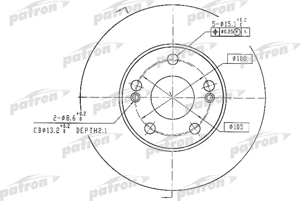 

Диск тормозной передн RENAULT: SAFRANE I 92-96, SAFRANE II 96-00 PATRON PBD1036