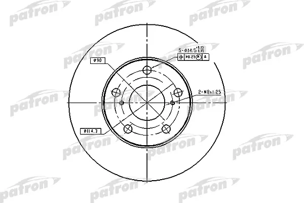 

Тормозной диск PATRON комплект 1 шт. PBD1431