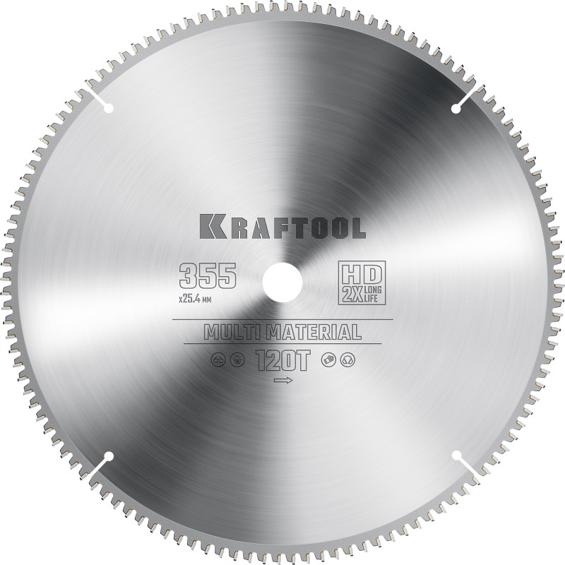 Диск пильный по алюминию KRAFTOOL Multi Material 355х254 120Т 36953-355-254 10506₽