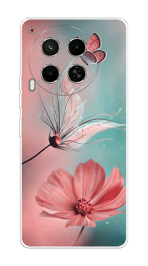 

Чехол на Tecno Camon 30 5G "Бабочка и цветок", Голубой;розовый, 305550-1