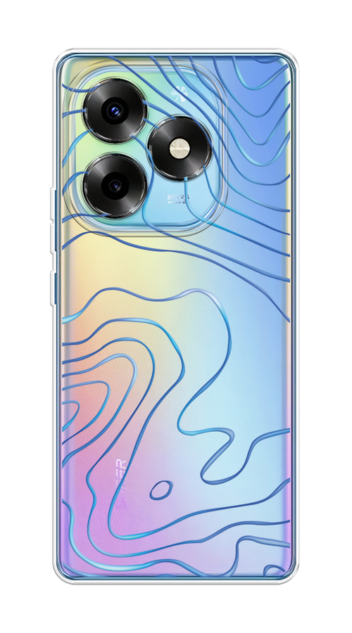 

Чехол на Itel S23+ "Blue lines", Прозрачный;синий, 3201550-1