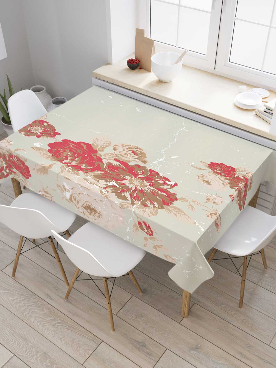 

Скатерть прямоугольная JoyArty "Цветочные пятна" из оксфорда, 120x145 см, Цветочные пятна