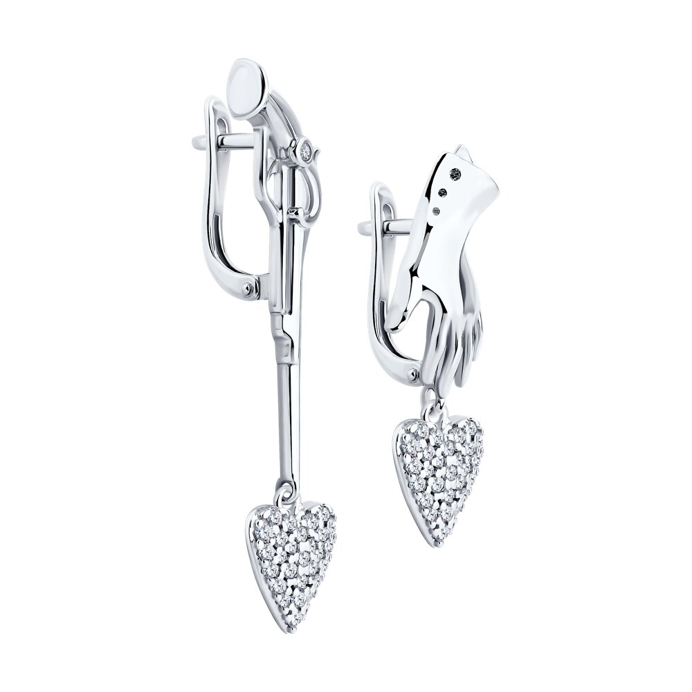 

Серьги подвески из серебра SOKOLOV 94026407, фианит, 94026407