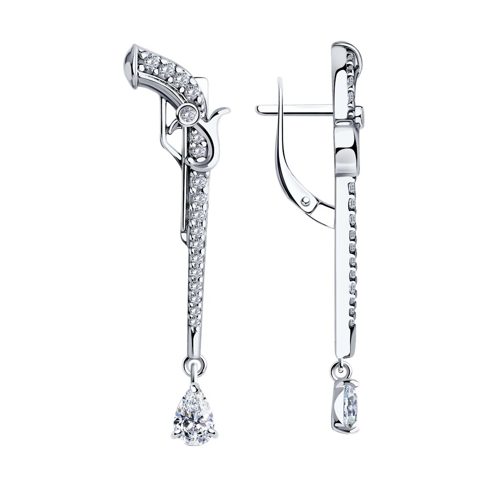 

Серьги подвески из серебра SOKOLOV 94026411, фианит, 94026411