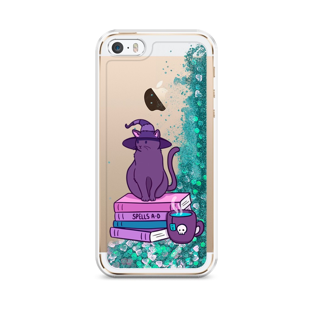 

Жидкий чехол с блестками "Magic Cat" на Apple iPhone 5, 10395-1