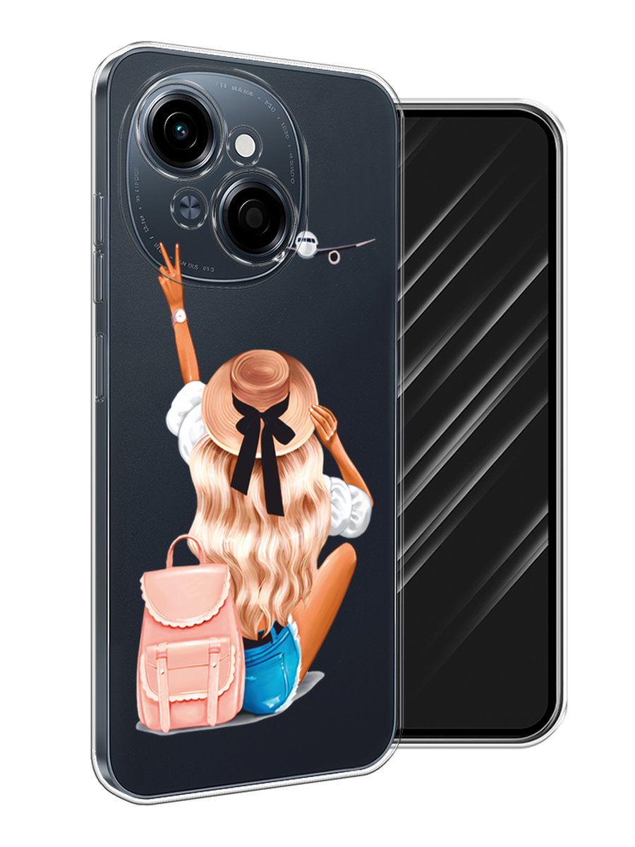 

Чехол Awog на Tecno Spark Go 1/Pop 9 "Автостопом самолетом", Бежевый;белый, 309450-1