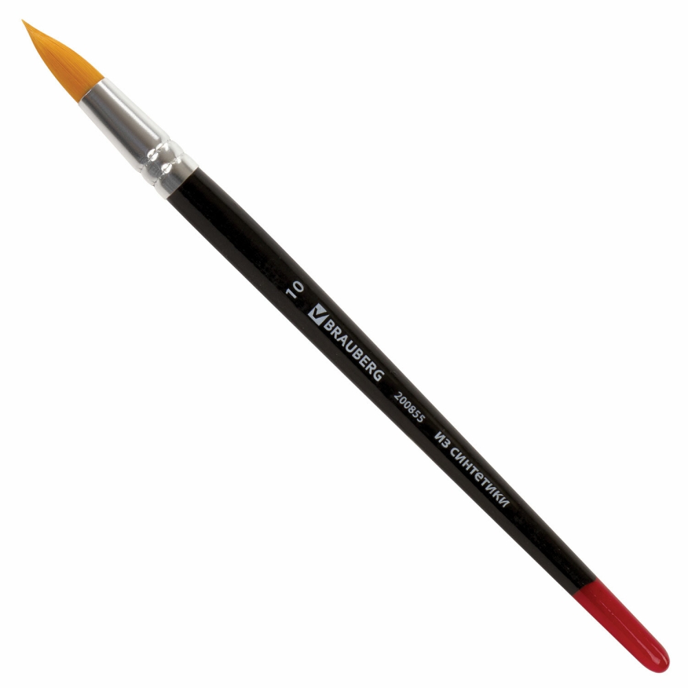 

Кисть BRAUBERG синтетика, круглая, №10, 5 шт, Черный, 200855.287455