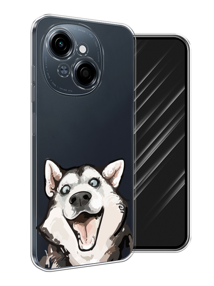 

Чехол Awog на Tecno Spark Go 1/Pop 9 "Радостный хаски", Белый;голубой;черный, 309450-1