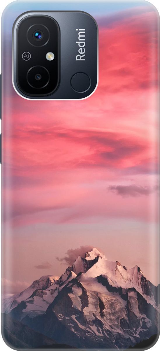 

Силиконовый чехол на Xiaomi Redmi 12C с принтом "Горы и небо", Коричневый;розовый, 158926