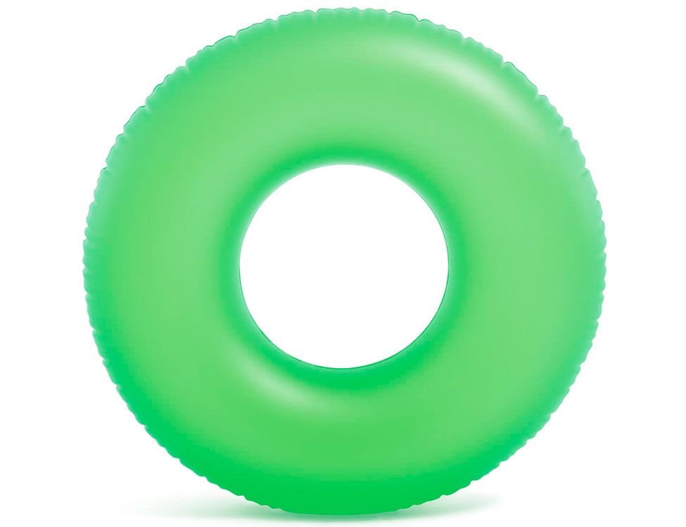 Надувной круг Intex Неон зеленый, 91 см, от 9 лет