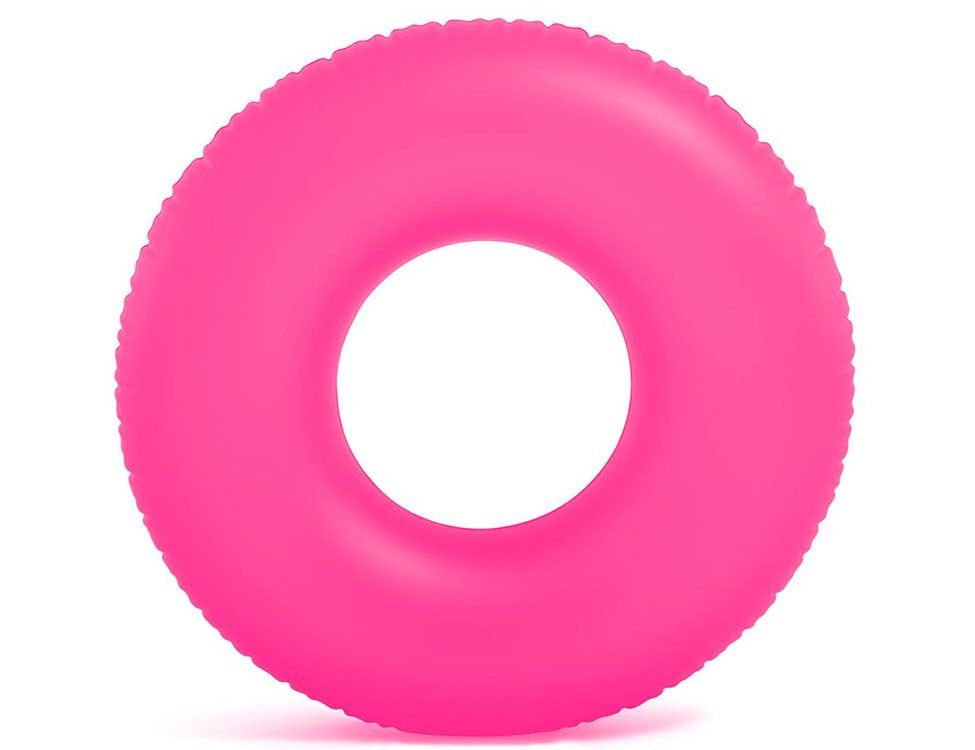 Надувной круг Intex Неон розовый, 91 см, от 9 лет
