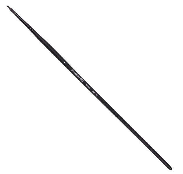 Кисть художественная BRAUBERG ART CLASSIC, белка, круглая, № 3, длинная ручка, 5 шт