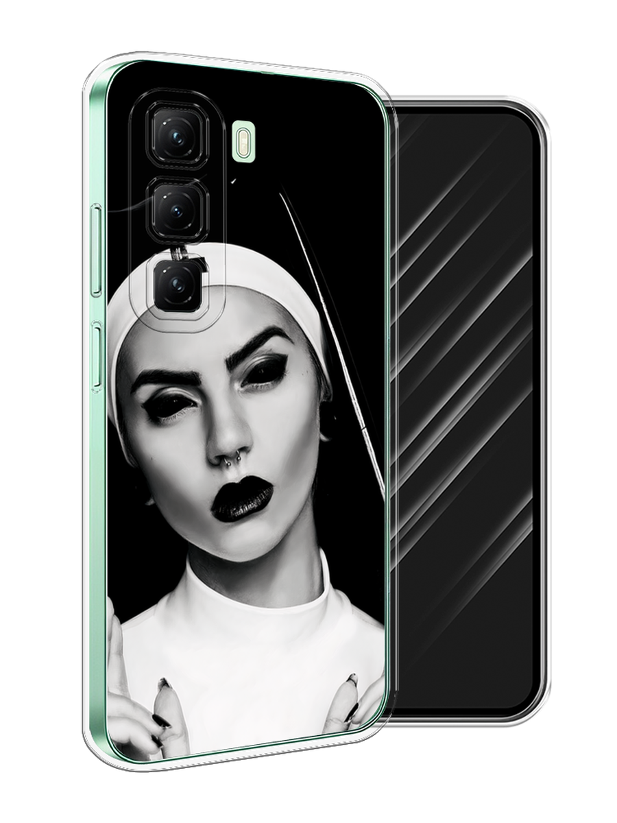 

Чехол Awog на Infinix Hot 50 4G "Черная монашка", Серый;черный, 3106550-1