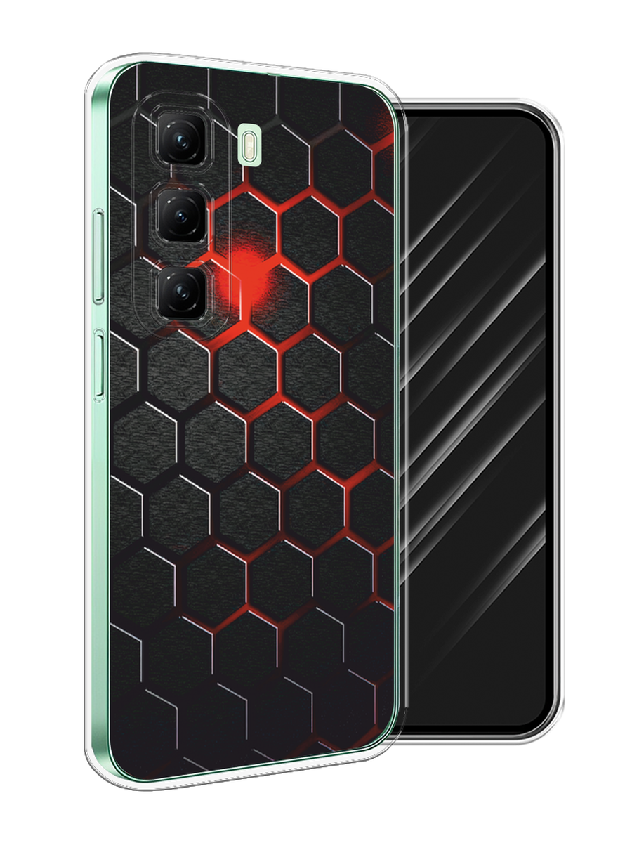 

Чехол Awog на Infinix Hot 50 4G "Фон соты красные", Красный;черный, 3106550-1