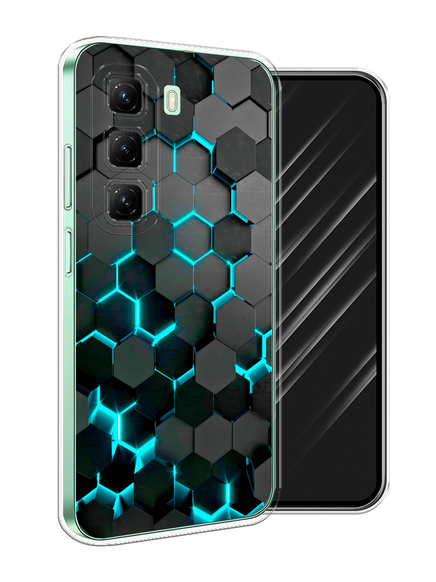 

Чехол Awog на Infinix Hot 50 4G "Соты бирюзовые", Черный;бирюзовый;синий, 3106550-1