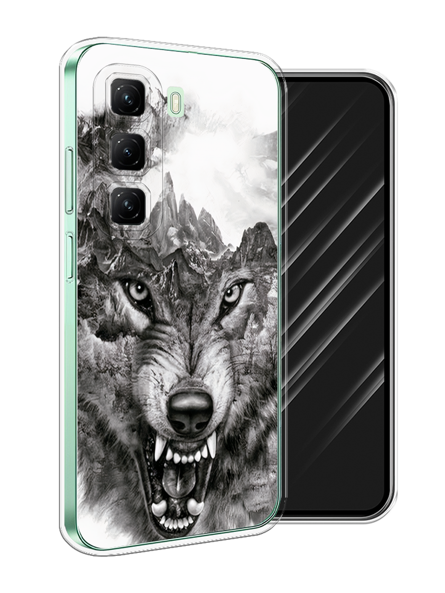 

Чехол Awog на Infinix Hot 50 4G "Волк в горах", Серый;белый;бежевый, 3106550-1