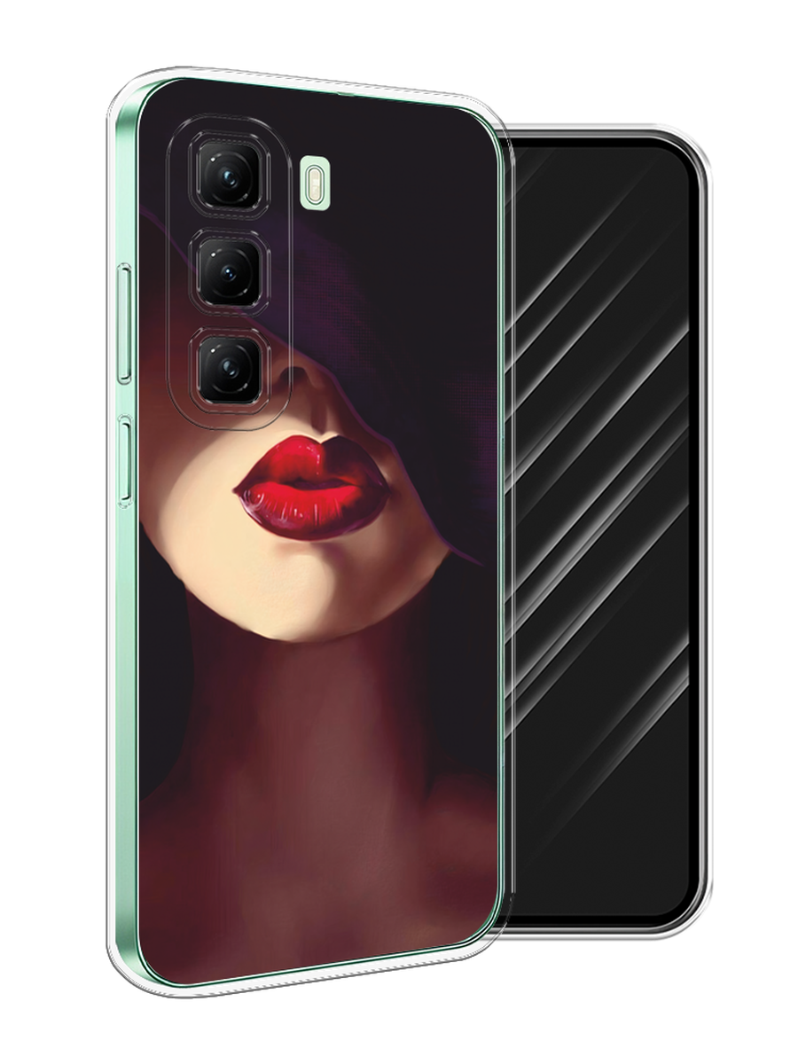 

Чехол Awog на Infinix Hot 50 4G "Красные губы", Черный;бежевый;красный, 3106550-1