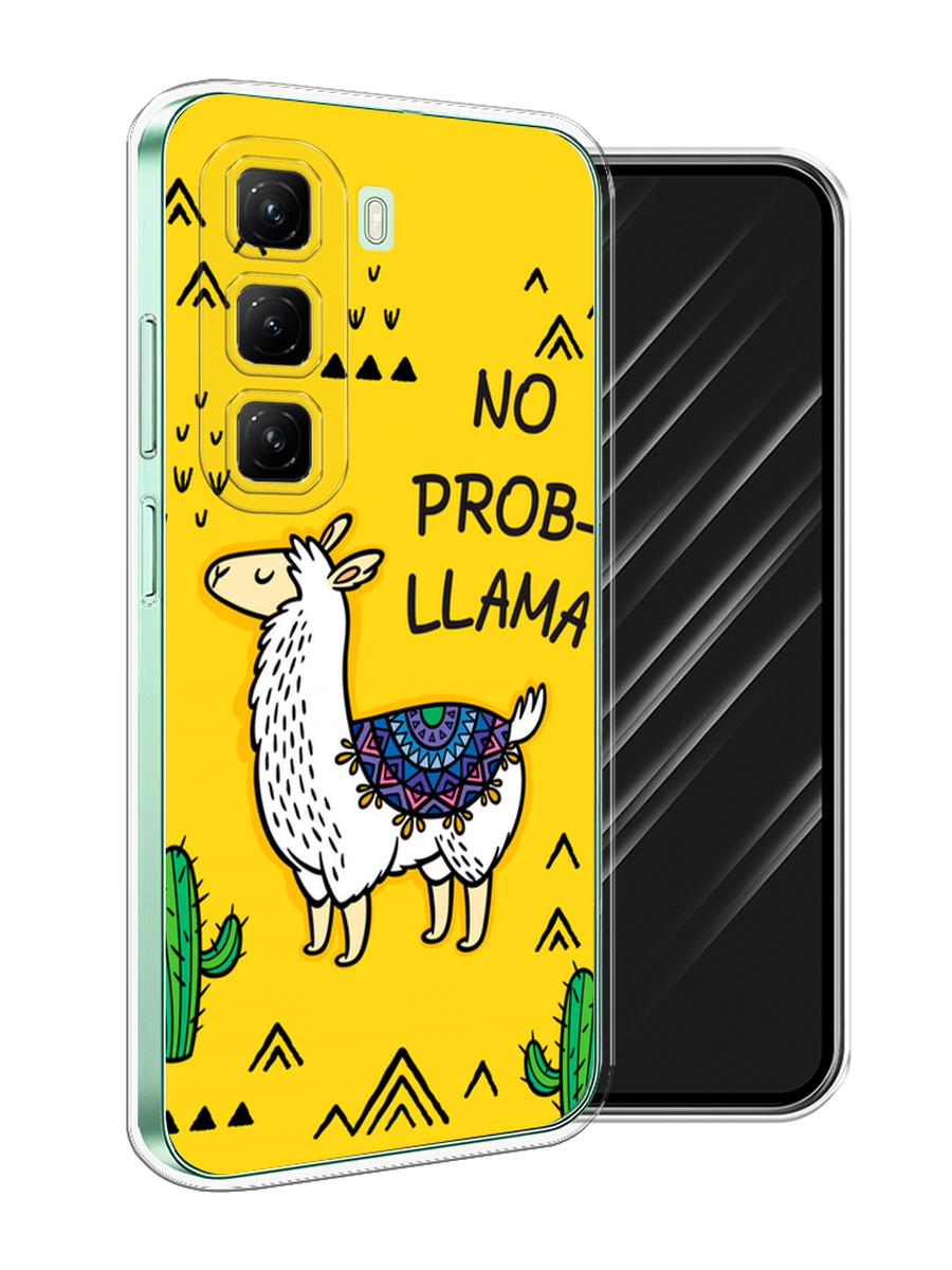 

Чехол Awog на Infinix Hot 50 4G "No probLLama", Желтый;черный;синий, 3106550-1