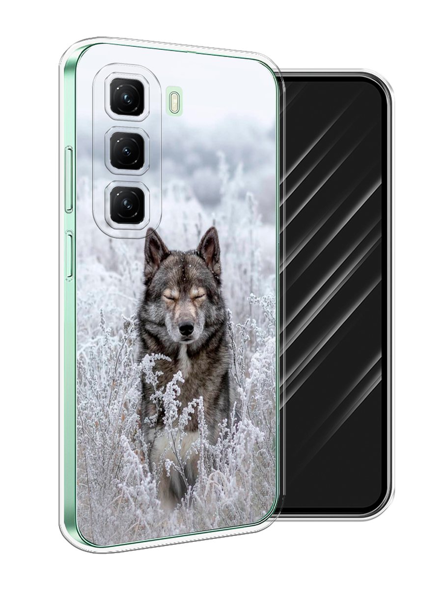 

Чехол Awog на Infinix Hot 50 4G "Волк в поле", Белый;черный, 3106550-1