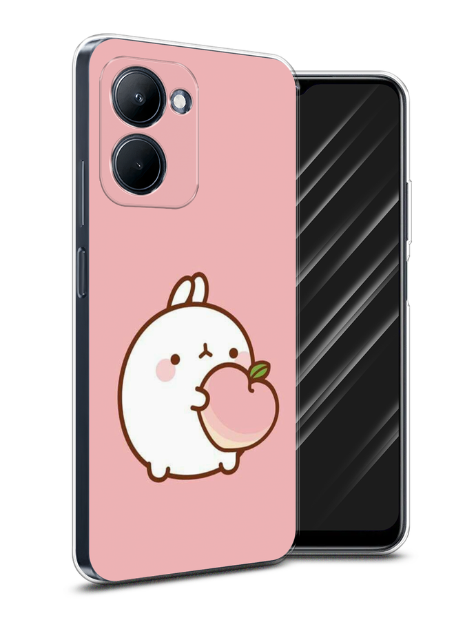 

Чехол Awog на Realme C33 "Кролик с персиком", Розовый;бежевый, 2511350-1
