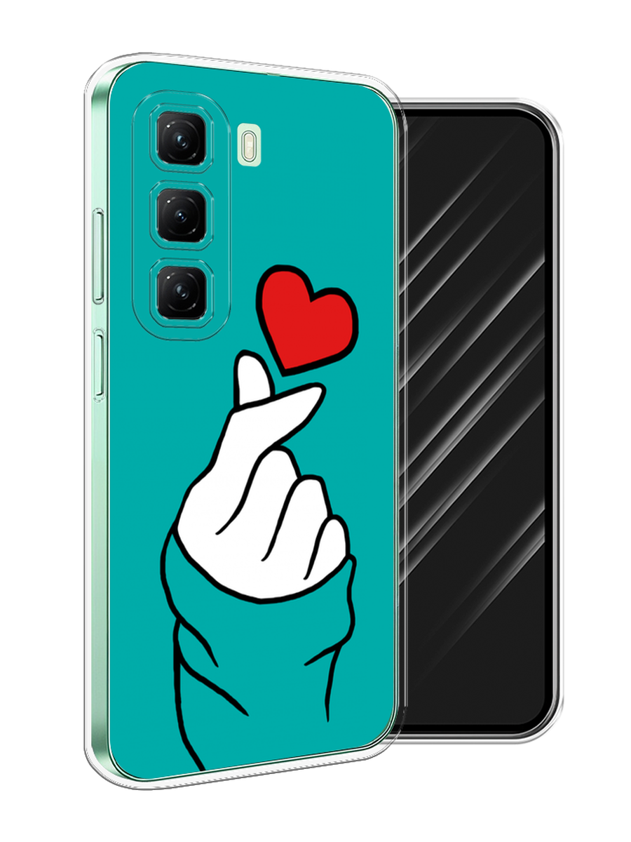

Чехол Awog на Infinix Hot 50 4G "Маленькое сердечко", Голубой;белый;красный, 3106550-1
