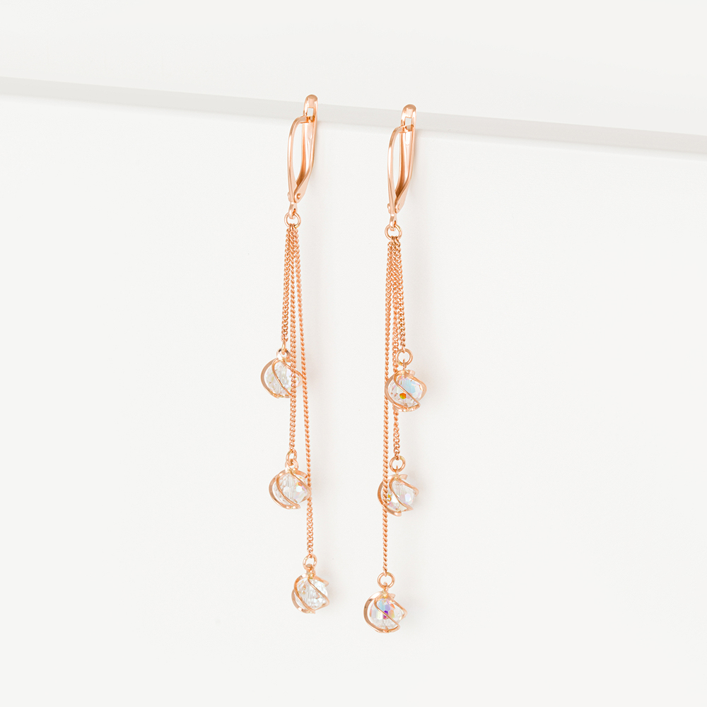 

Серьги из красного золота с Swarovski НАШЕ ЗОЛОТО 1ФССВ103/1, 1ФССВ103/1