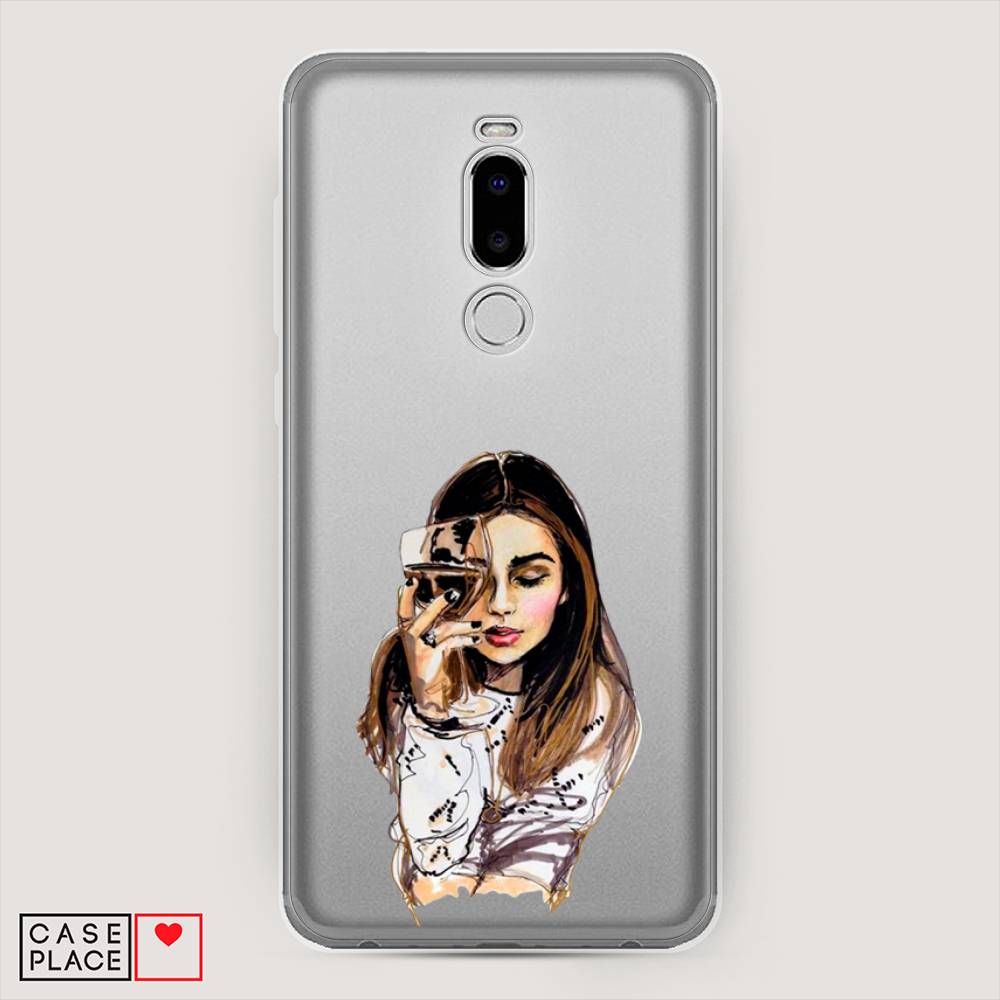

Чехол Awog на Meizu Note 8 "Девушка с бокалом", Коричневый;прозрачный;бежевый, 73050-7