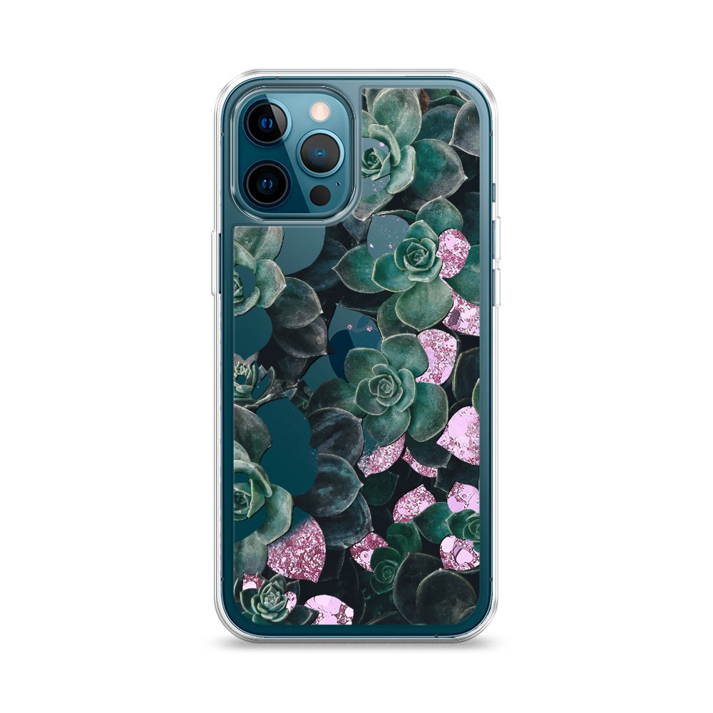 

Жидкий чехол с блестками "Сукуленты цветные" на Apple iPhone 12 Pro, 12894-1