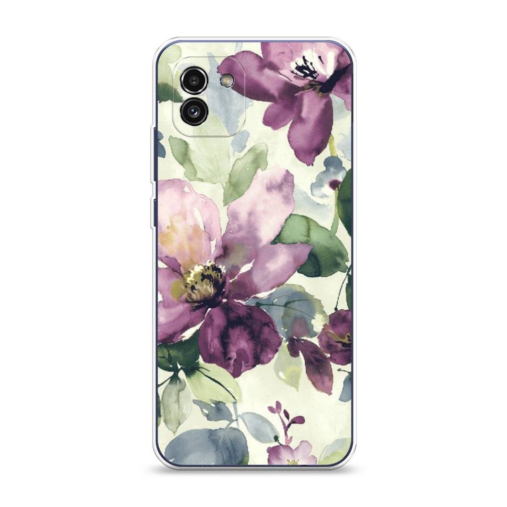 

Чехол Awog на Samsung Galaxy A03 / Самсунг A03 "Сиреневые цветы-акварель", Фиолетовый, 2104950-10