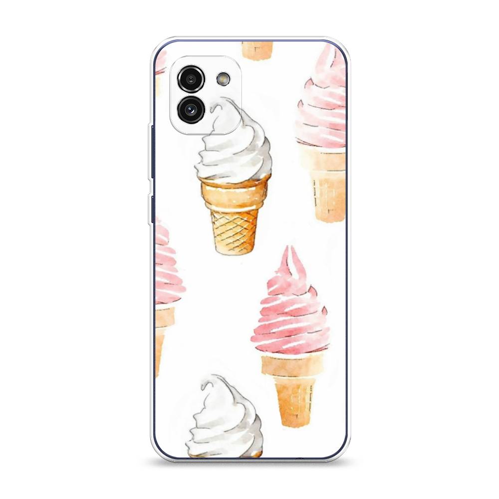 

Чехол Awog на Samsung Galaxy A03 / Самсунг A03 "Нарисованное мороженое", Белый;розовый, 2104950-10