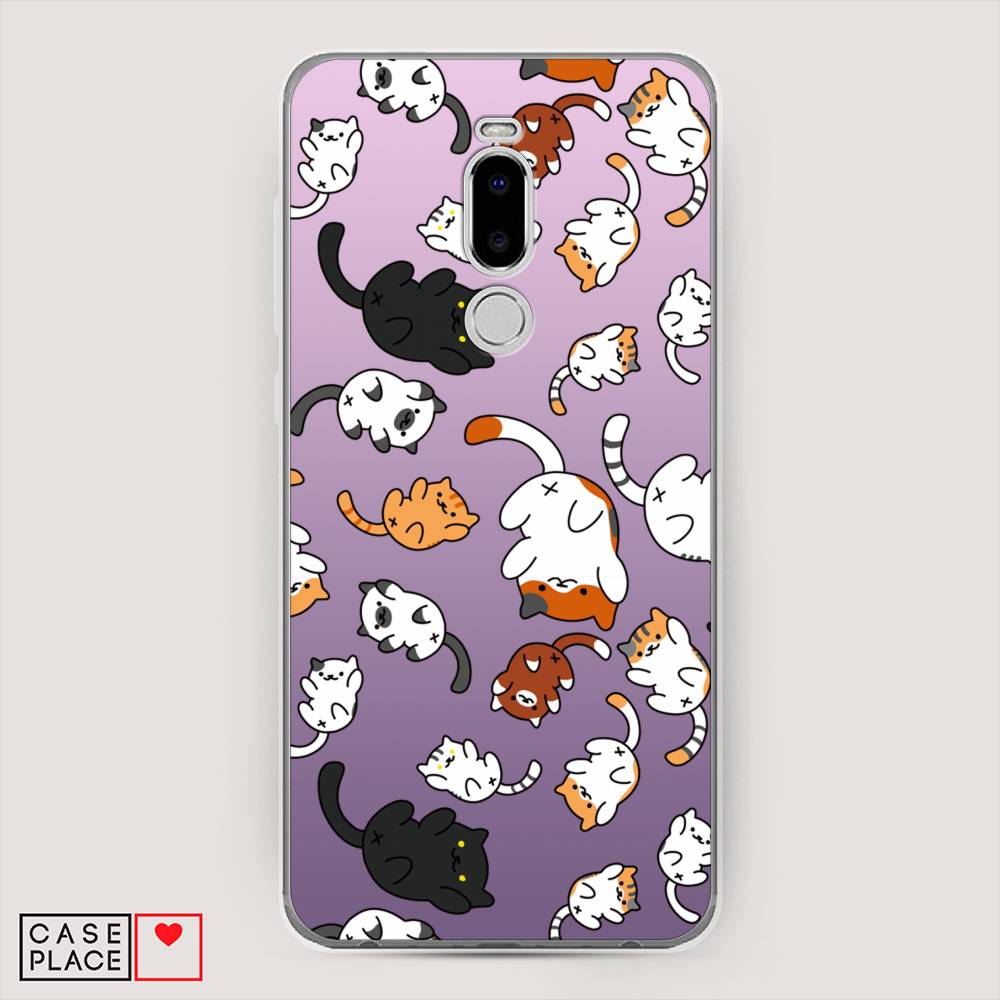 

Чехол Awog на Meizu Note 8 "Котопад", Фиолетовый;белый, 73050-7