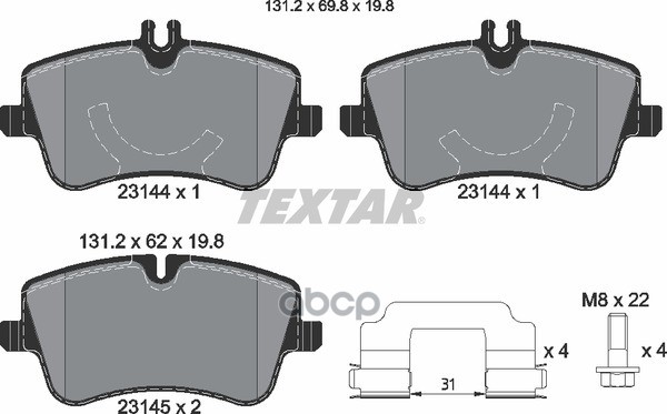 

Тормозные колодки Textar дисковые 2314401