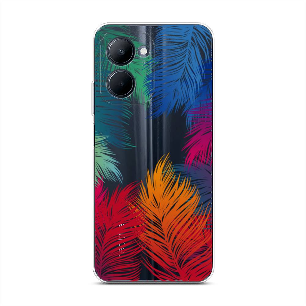

Чехол Awog на Realme C33 "Рамка из перьев", Красный, 2511350-4